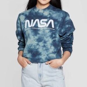 Cropped NASA tie dye sweatshirt